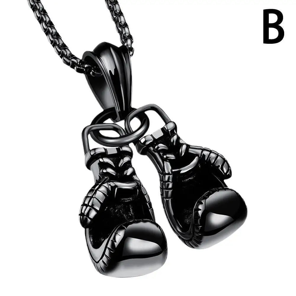 Collar para hombre, nuevo en estilo steampunk, hip hop, cadena de acero inoxidable, gótico, vintage, guante de boxeo, colgante, collar, joyería para hombres, gargantilla