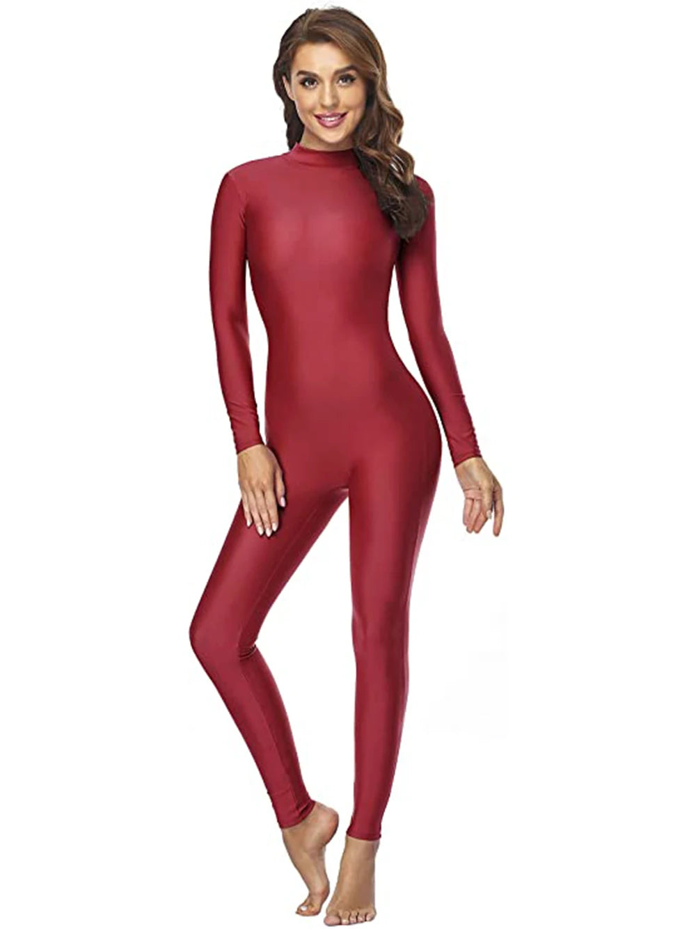 Mono de cuello alto unisex, leotardo de cuerpo entero, mono de yoga de manga larga para mujer, mono de gato, ropa deportiva diaria, trajes de cosplay