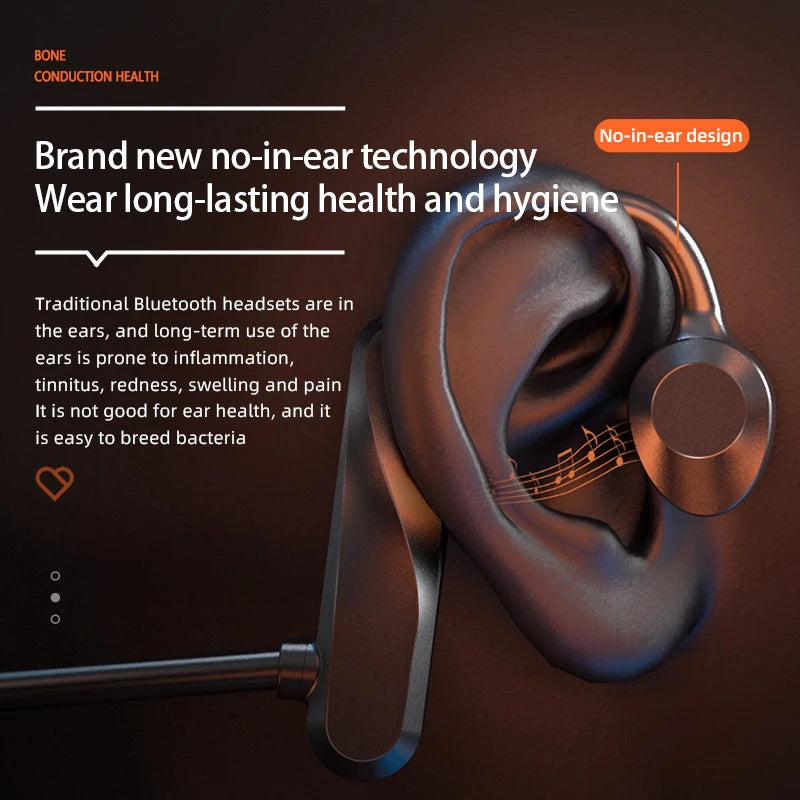 Auriculares de conducción ósea K69 con Bluetooth, auriculares deportivos de alta fidelidad con gancho para la oreja, inalámbricos y micrófono, resistentes al agua.
