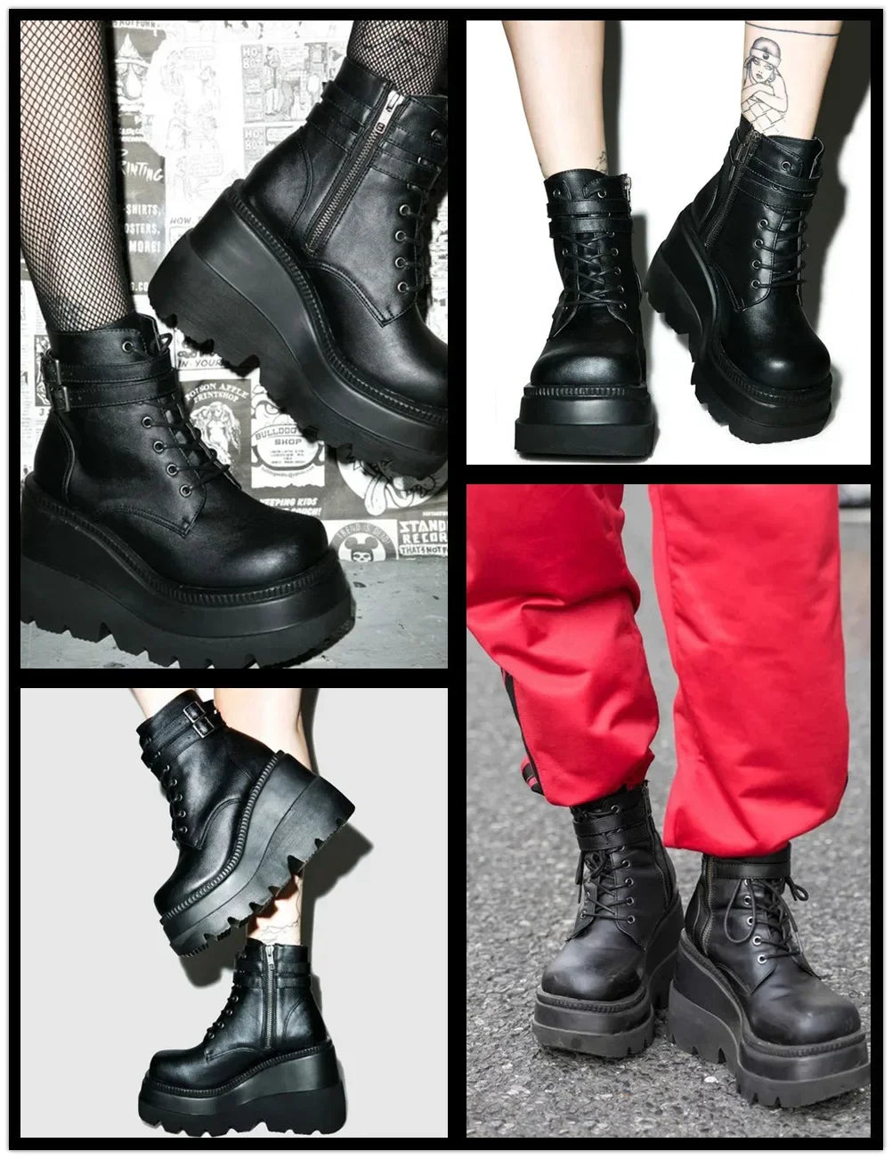 Brand Design  Big Sizes  Platform High Heels Cosplay Fashionable Autumn Winter Wedges Shoes Ankle Boots Women Booties 2024