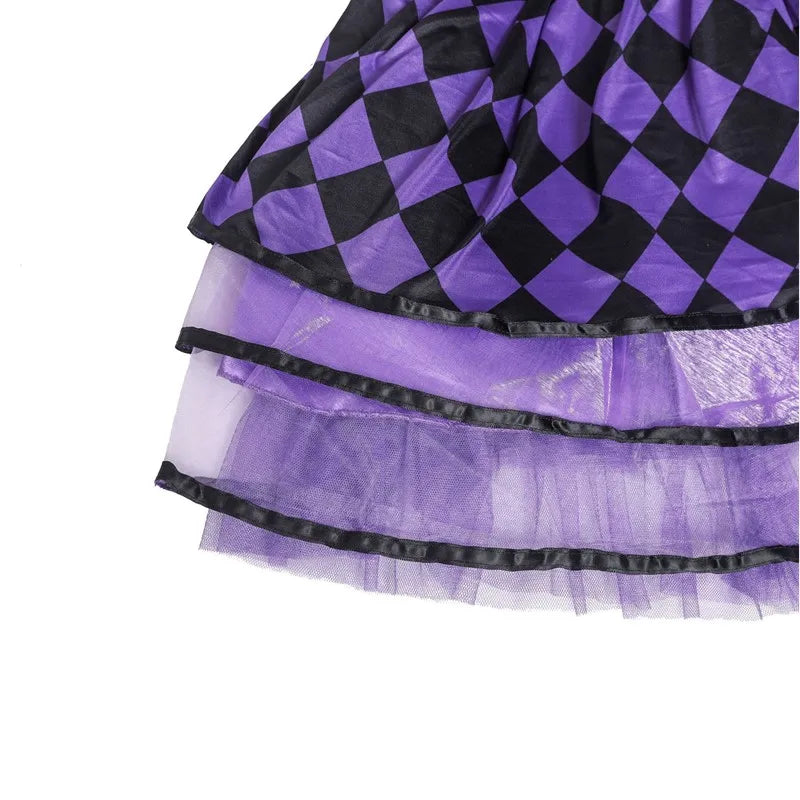 Halloween Carnival Performance Funny Naughty Purple Clown Costume Circus Horror Ghost Role Play Costume