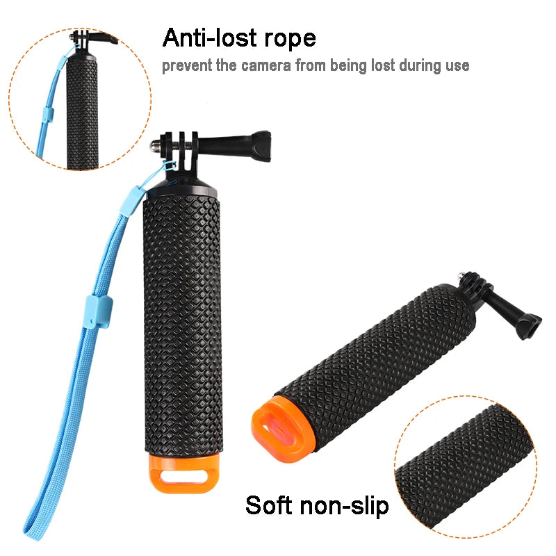Empuñadura flotante para cámara de acción GoPro Hero 13, 12, 11, 10, 9 y 8, Xiaomi Yi SJ4000, DJI Osmo, accesorios de montaje