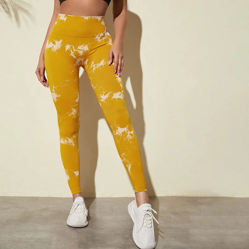 Leggings deportivas para mujer, pantalones de yoga sin costuras con estampado tie-dye de 47 colores, mallas para correr, fitness, cintura alta, para gimnasio y entrenamiento.