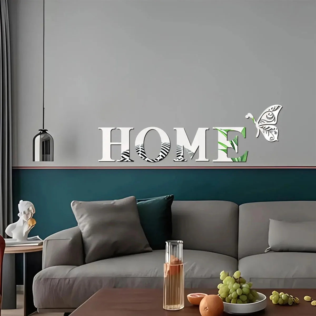 INICIO Inicio Logotipo 3D Espejo Adhesivo de Pared, Decoración de Entrada, Decoración del Hogar