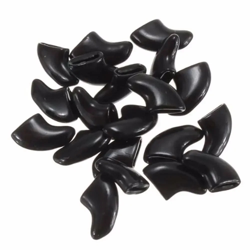 Preciosas 20 fundas de silicona suaves para uñas de gato, cubiertas adhesivas para garras de mascotas, protección para animales.