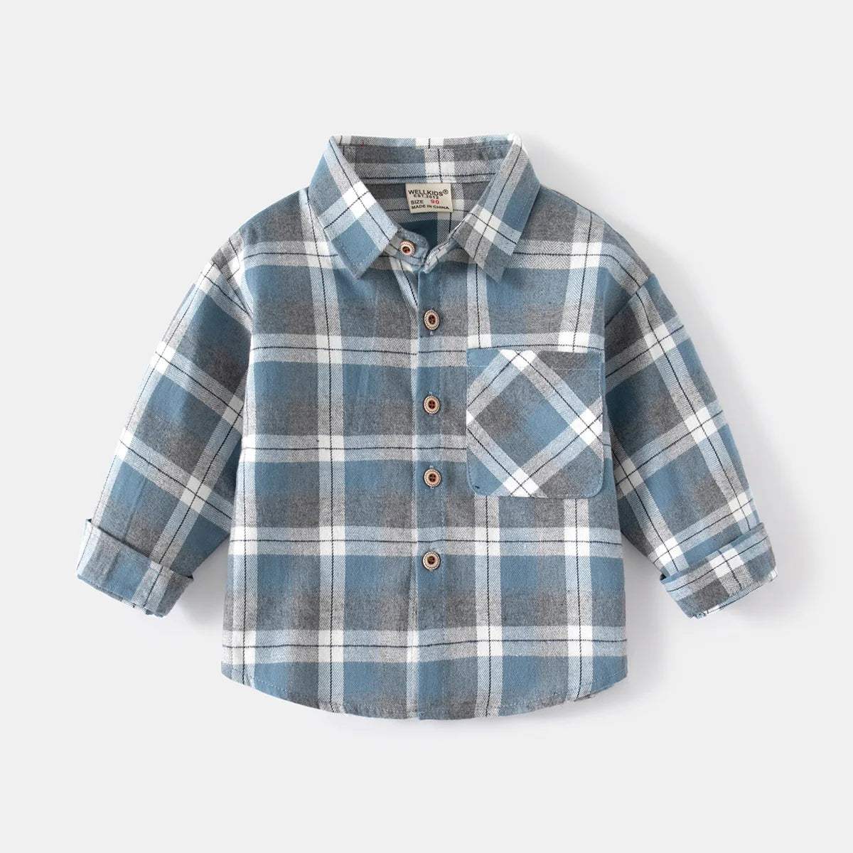 Ropa para niños nueva 2025, camisas para niños con cuello, ropa de algodón de manga larga para bebés, blusa informal a cuadros para niños de 2 a 7 años