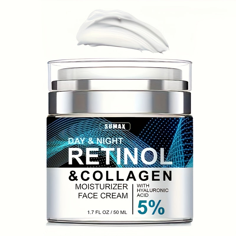 Crema hidratante facial de lujo con retinol de 50 ml: hidratante y antiedad, ideal para el cuidado de la piel de día y de noche para mujeres y hombres. No grasa, se absorbe rápidamente y mejora la elasticidad y firmeza de la piel.