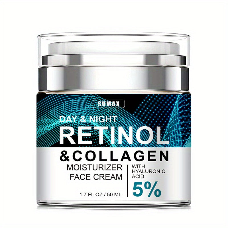 Crema hidratante facial de lujo con retinol de 50 ml: hidratante y antiedad, ideal para el cuidado de la piel de día y de noche para mujeres y hombres. No grasa, se absorbe rápidamente y mejora la elasticidad y firmeza de la piel.