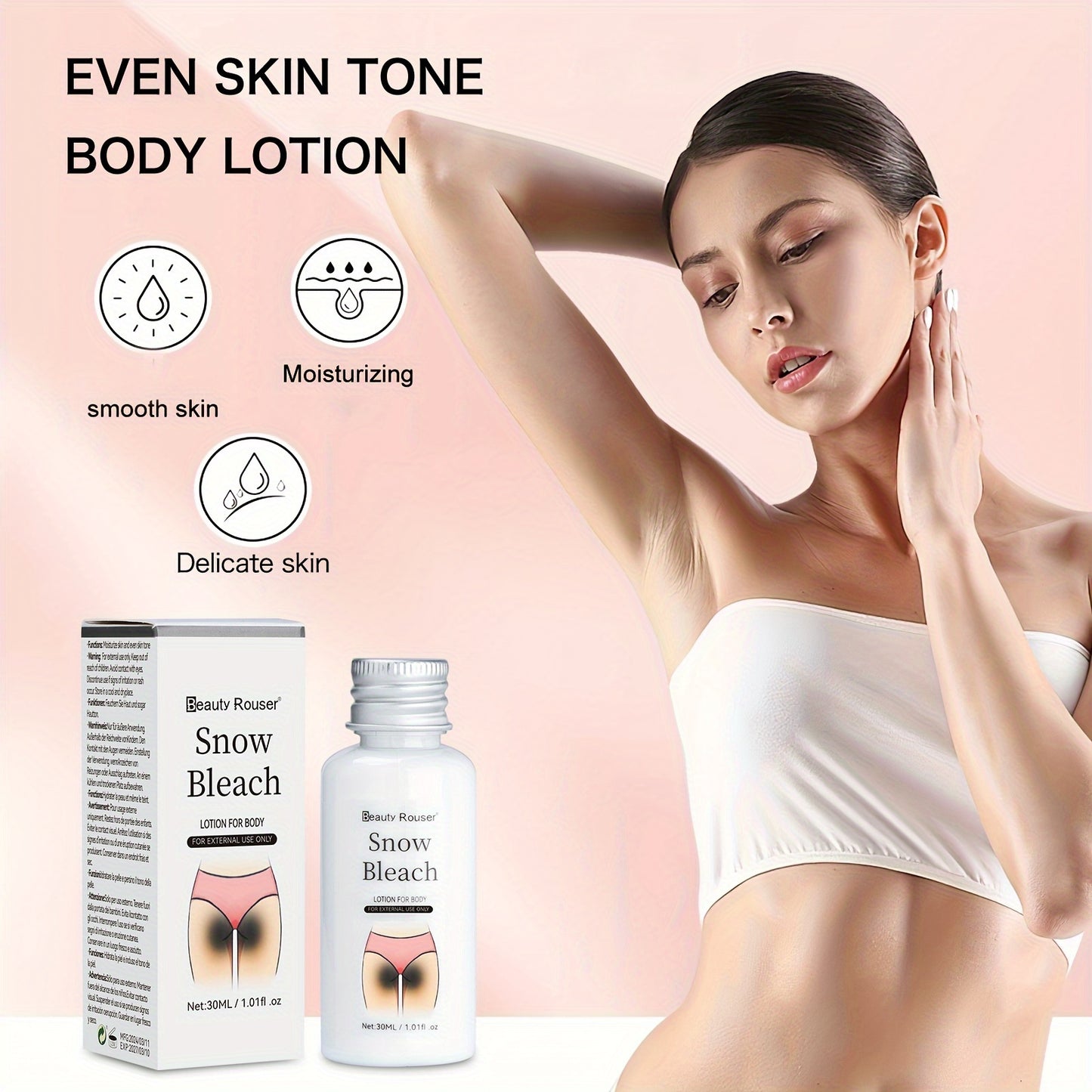 30g Radiant Skin Body Lotion - Hydrates and Brightens Dull Skin on Underarms, Buttocks and Inner Thighs with Nicotinamide, Vitamin C and Centella - Moisturizing Skin Care Body Cream with Plant Squalane for Smooth and Silky Sk
