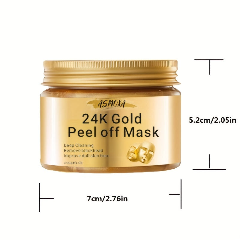 Mascarilla facial desprendible de oro de 24 quilates de 4.23 oz: limpia la piel facial y reduce los poros. Producto unisex para el cuidado facial.