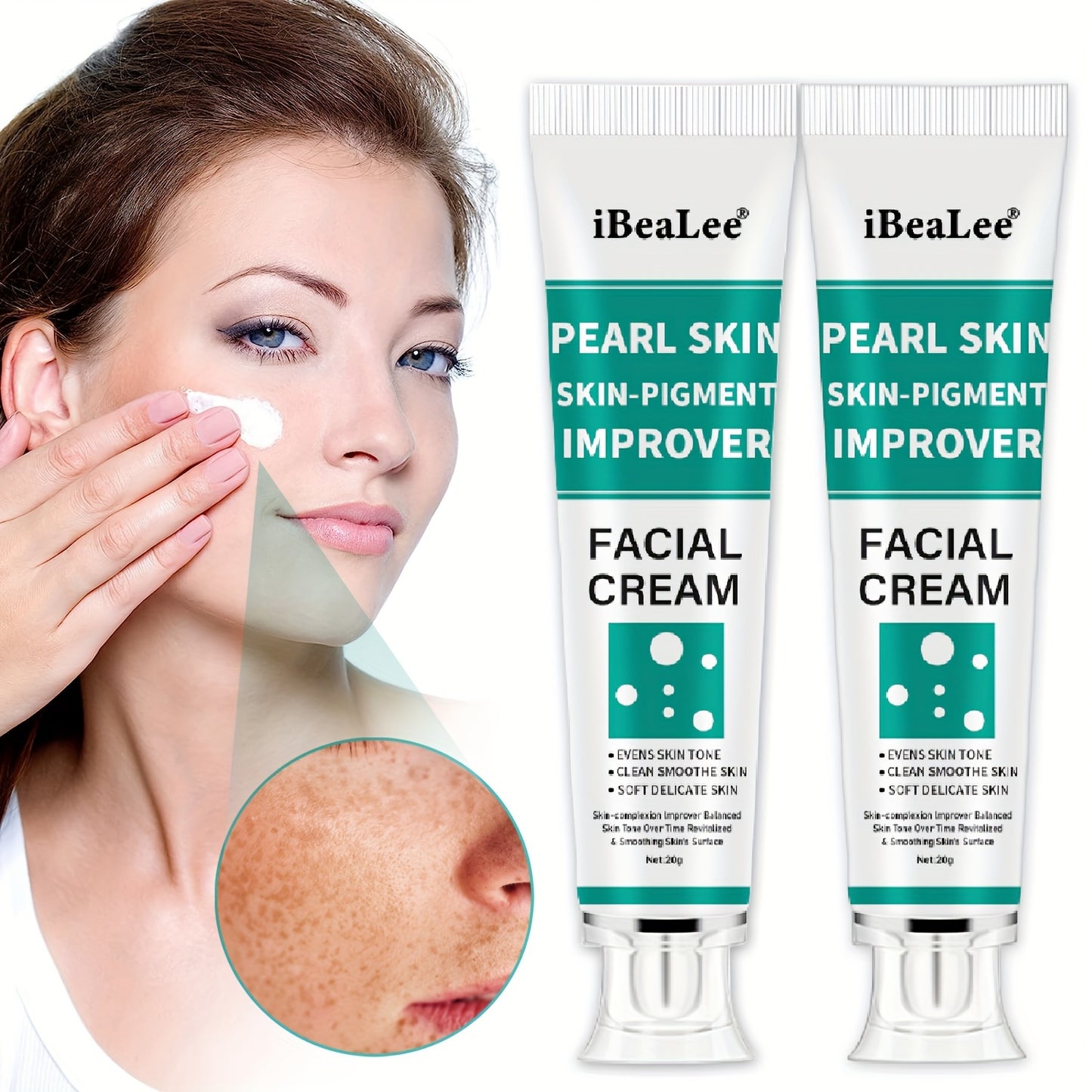 Crema facial para la hiperpigmentación (2 unidades), para rostro, cuerpo y zonas sensibles. Cuidado diario de la piel para mujeres y hombres con escualano vegetal.