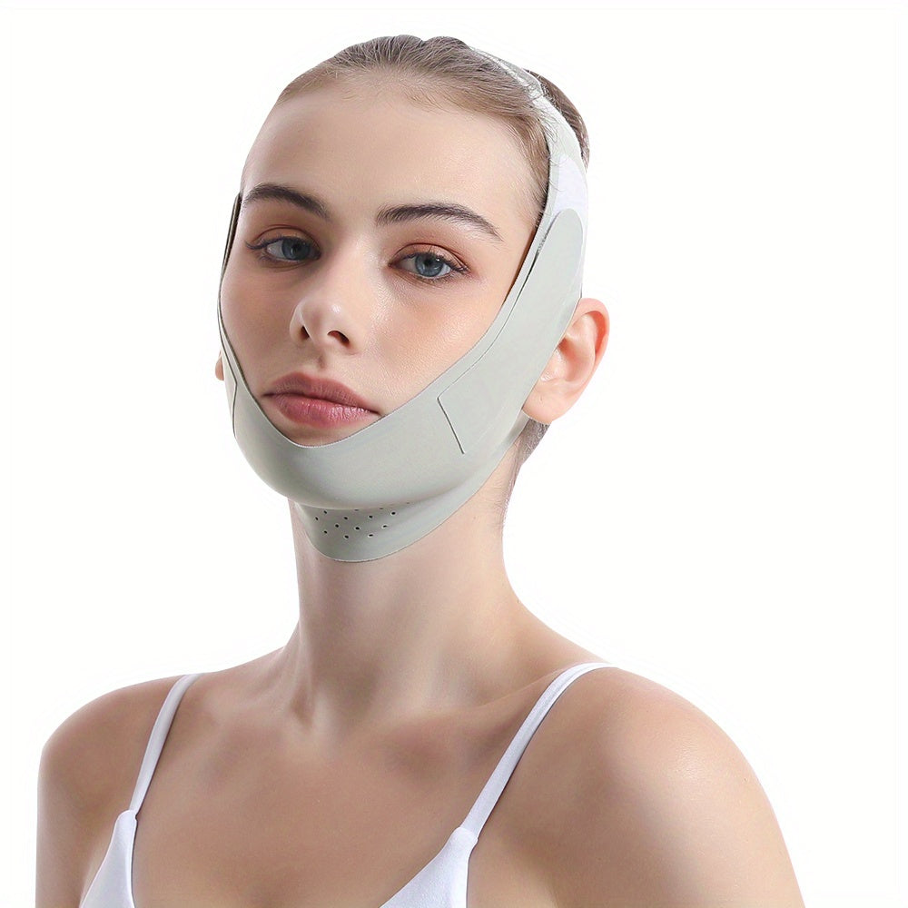 Mascarilla facial Green Ice-Cool V-Line mejorada: banda reductora de papada ultrafina, cómoda y reutilizable | Vendaje facial transpirable y reafirmante para una apariencia más juvenil | Sin fragancia, ideal para el cuidado facial en verano