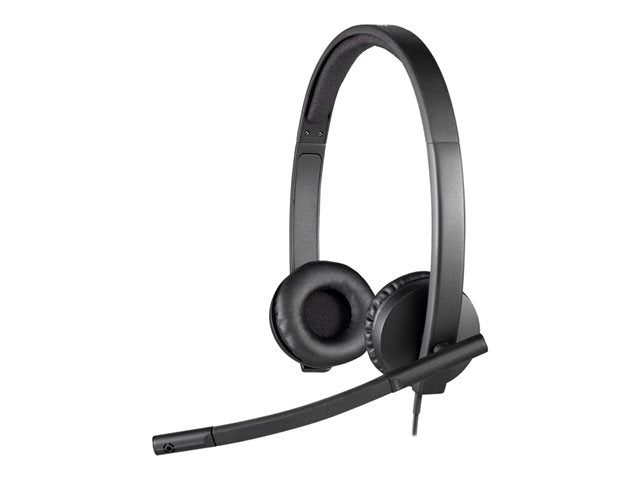 Auriculares con cable Logitech H570e, estéreo, con micrófono con cancelación de ruido, USB, controles en línea con botón de silencio y LED indicador, para PC/Mac/portátil - Negro - Auriculares