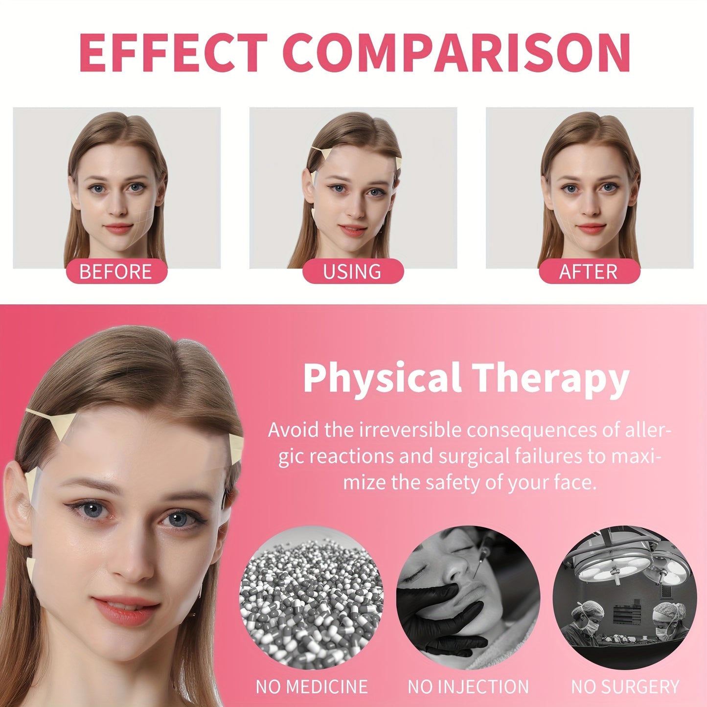 Paquete de 24 cintas invisibles para lifting facial, parches reafirmantes en forma de V, bandas antiarrugas para contorno de frente, ojos y rostro, herramientas para el cuidado de la piel sin cirugía ni perfume, sin necesidad de electricidad ni pilas.