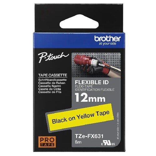 CINTA FLEXIBLE NEGRO SOBRE AMA RILLO 12MM X 8M