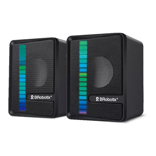 BOCINA DUAL USB V2.0 NEGRA SUBWOOFER RGB