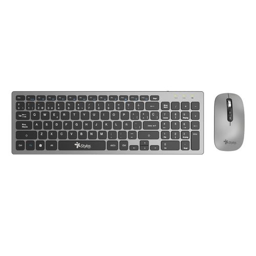 KIT RATÓN Y TECLADO ALAMBRICO RECARGABLE STYLOS/ USB NANO2.4 GHZ