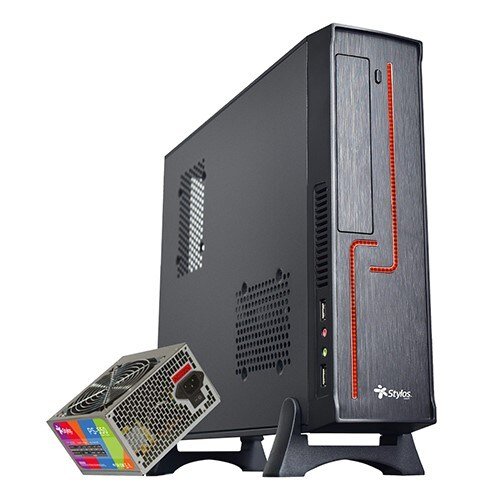 GABINETE STYLOS KEELAN SLIM ITX / USB 2X1.0- 1X3.0/ CON FUENTE DE 550W NEGRO