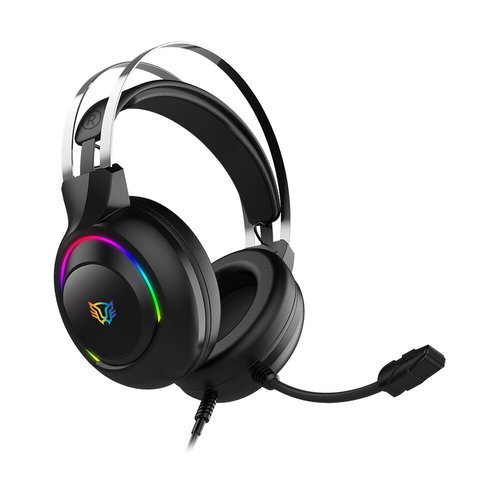 Audífonos Gamer Balam Rush Hesix II HS688 / Alámbricos + Over Ear + Bocinas 50 mm + Mic Fijo / Sonido Dinámico + Compatible con PC + Dispositivos móviles + Consolas / RGB + Jack 3.5 mm + USB / Azender Negro