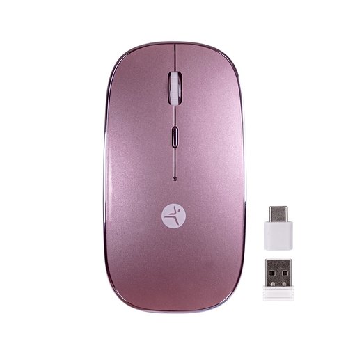 MOUSE SLIVE RECARGABLE ROSA CON NANO RECEPTOR TIPO USB A, ALFOMBRILLA DE RATÓN INCLUIDA TECHZONE, DPI: 1000, 1200, 1600