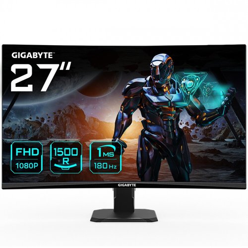 MONITOR GIGABYTE 27 PULGADAS CURVO VA GAMING FHD/1500R/1MS/180 HZ/HDMI/DP