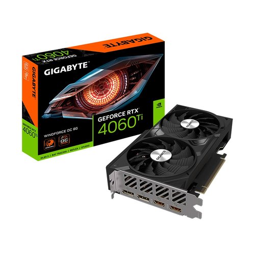 Tarjeta de vídeo GIGABYTE RTX 4060 WINDFORCE OC 8G GDDR6 PCIE 4.0