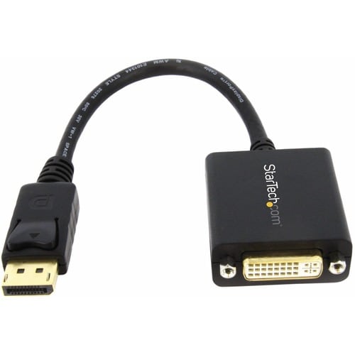 Adaptador de Video DisplayPort a DVI - Convertidor Externo DP - Hasta 1920x1200 - Cable Pasivo - Negro