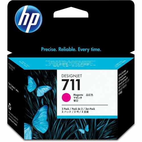 HP 711 magenta 3-pack 29ml Tinta amplio formato CZ135A