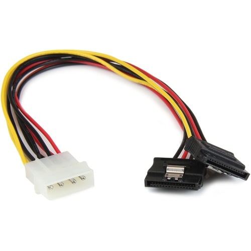 Cable Adaptador 30cm Divisor Molex 4 Pines LP4 a Doble SATA Cierre Seguridad Pestillo Latches - Para Disco SATA, Unidad Óptica - LP4 / SATA - 1 Solamente