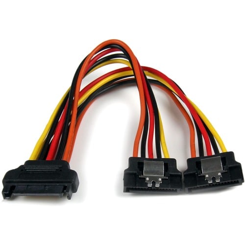 Cable 0.15m Adaptador Splitter Divisor de Alimentación SATA Latching con Cierre Pestillo - 2x Hembra - Para Fuente de alimentación, Disco SATA - SATA / SATA - 1 Solamente