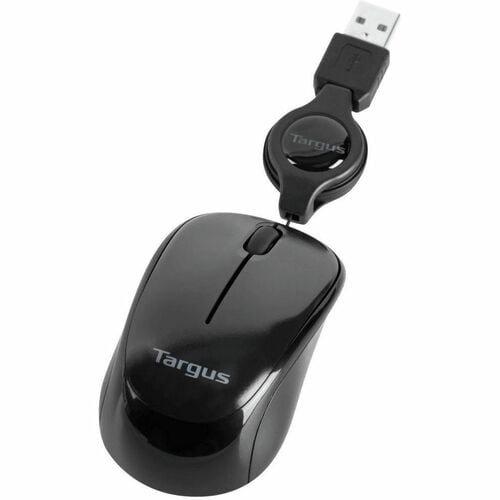 Mini Ratón óptico BlueTrace USB retráctil 2.5ft, Plug and Play, Compatible con Windows® (10 / 8.1 / 8), Mac OS® X (10.12.4 / 10.11.5 / 10.9 / 10.8), Ratón Color Negro.