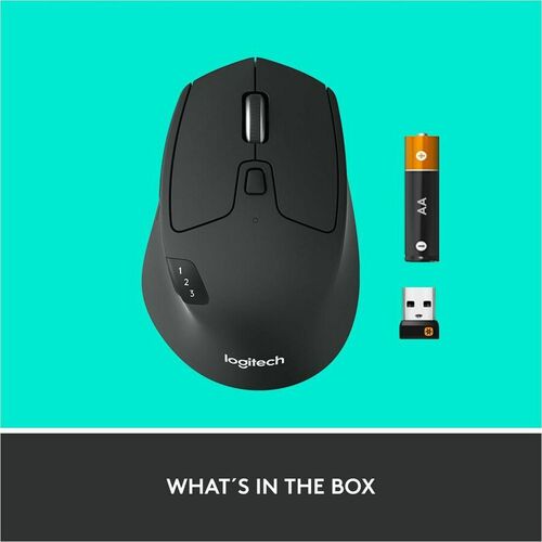 Logitech TRIATHLON M720 Ratón - Frecuencia Bluetooth/Radio - USB - Óptico - 8 Botón(es) - Negro - 50 Caja - Inalámbrico - 10m - 1000 dpi - Rueda inclinable - Diestro - Soporta 1 x Pila AA