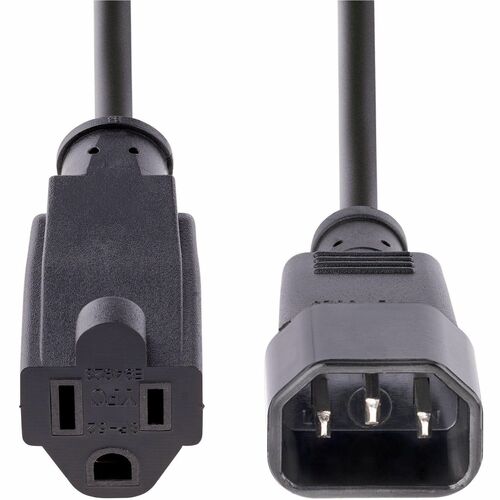 Paquete de 10 Cables de 0.3m de Extensión de Alimentación, IEC 320 C14 a NEMA 5-15R, 10A 125V, 18AWG, Cable de Corriente