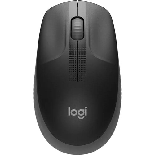 Logitech M190 Tamaño completo Mouse - USB - Óptico - 3 Botón(es) - Carbón - Inalámbrico - 1000 dpi - Rueda de desplazamiento - Grande Tamaño de la mano/palma