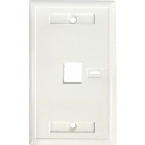TAPA DE PARED FACEPLATE PLACA 1 PUERTO PERFORACION PARA ETIQUETA - 1-gang