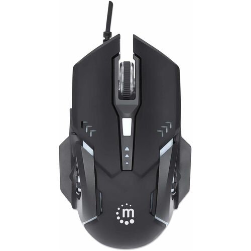 Mouse Optico Gaming 6 Botones, Negro - Cable - 3200 dpi - Rueda de desplazamiento - Simétrico