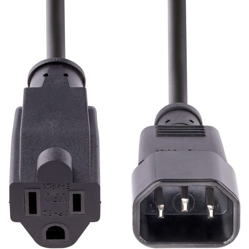 Cable de 1m (3 pies) de Extensión de Alimentación para Computadoras, IEC 320 C14 a NEMA 5-15R, 10A 125V, Alargador