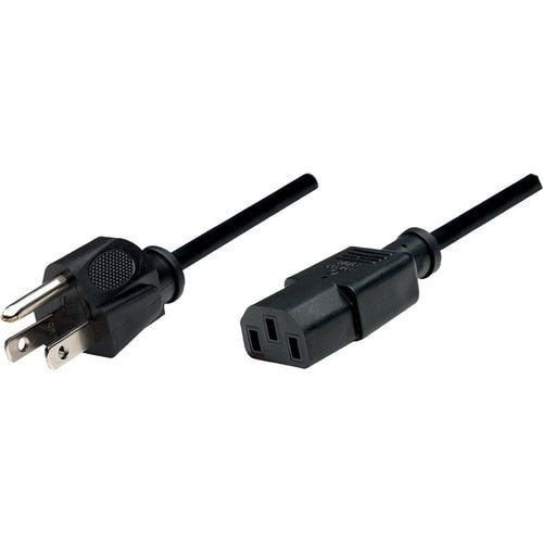 CABLE DE ALIMENTACION ESTANDAR PARA PC 1.8M NEGRO - Para Computadora de escritorio - NEMA 5-15 / IEC 60320 C13 - 18 Medida - 125 V AC - Negro