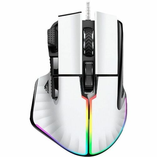 Game Factor MOG602 Ratón de juego - USB - Óptico - Blanco - Cable - 19000 dpi