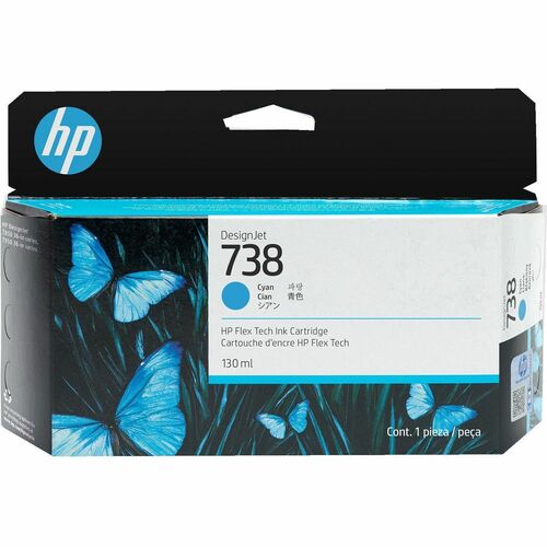 HP 738 CIAN 130ML TINTA AMPLIO FORMATO 498N5A