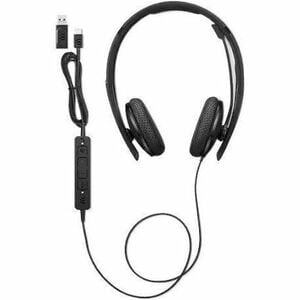 Auriculares Lenovo Cableado Sobre la cabeza Estéreo - Negro - Certificación Microsoft Teams - Binaural - Cerrado - 2.2Kilo Ohm - 20Hz a 20kHz - 178.5cm Cable - Función de cancelación de ruido ambiente Micrófono - USB Tipo C