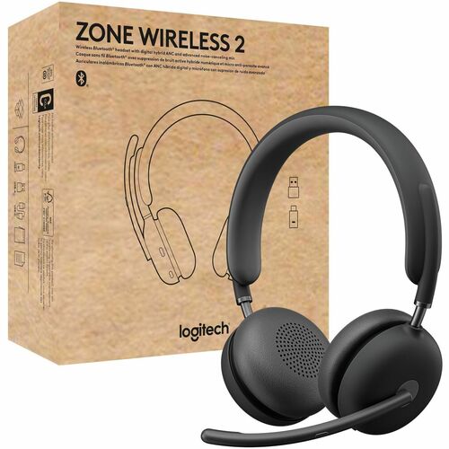 Auriculares Logitech Zone Wireless 2 Inalámbrico Sobre la cabeza - Grafito - 5000cm - Bluetooth - 20Hz a 20kHz - Omnidireccional, Tecnología MEMS Micrófono