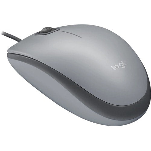 Ratón Logitech M110 - USB Tipo A - Óptico - 3 Botón(es) - Gris medio - Cable - 1000 dpi - Rueda de desplazamiento - Simétrico