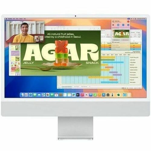 Computador Todo en Uno Apple iMac MWUU3E/A - Apple M4 - 16GB - 256GB SSD - 61cm (24") 4.5K - De Escritorio - Plata - Apple M4 Chip - 4480 x 2520 - Apple Deca-core (10 Core) - Español Teclado - IEEE 802.11ax - 143W