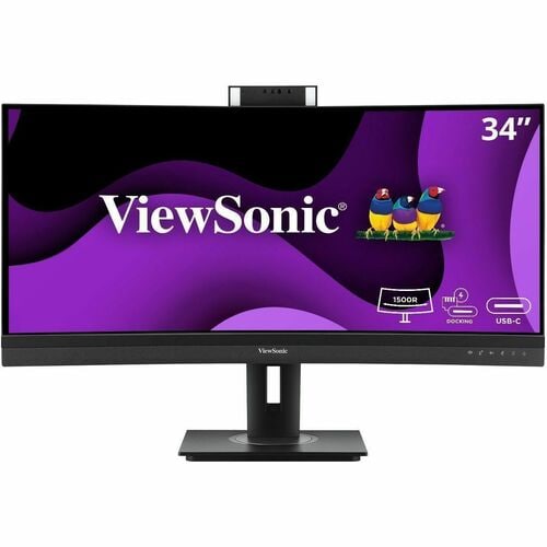 Monitor LED ViewSonic VG3457CV 34" (86.4cm) Class Cámara Web UW-QHD Pantalla curva - 21:9 - Negro - 34"