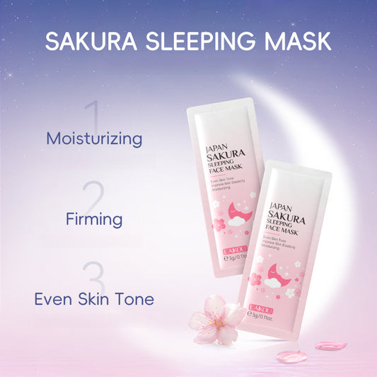 Mascarilla facial nutritiva Sakura Luxe: mascarilla nocturna hidratante, reparadora e iluminadora para una piel radiante. Ideal para viajes, sin necesidad de lavado y esencial para las rutinas de cuidado de la piel.
