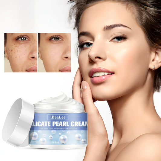 Crema hidratante con efecto perla delicada de 50 g: elimina manchas oscuras, unifica el tono de la piel y cuida el rostro. Crema facial nutritiva para una tez radiante.