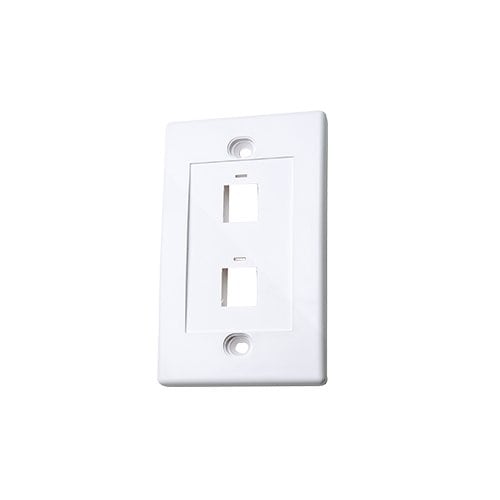 TAPA DE PARED FRONTAL PLACA 2 PUERTOS BLANCO