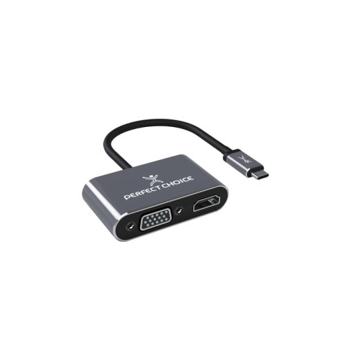 Adaptador USB Tipo C Cable HDMI1 + VGA 4K 60HZ Plug &amp; Play | ELECCIÓN PERFECTA
