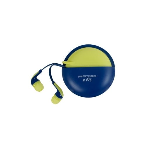 Audífonos Alámbricos In-Ear Cable Anti-enredos Bubble Gum Azul 3.5MM CON CASE Y CABL E RETRACTIL | ELECCIÓN PERFECTA